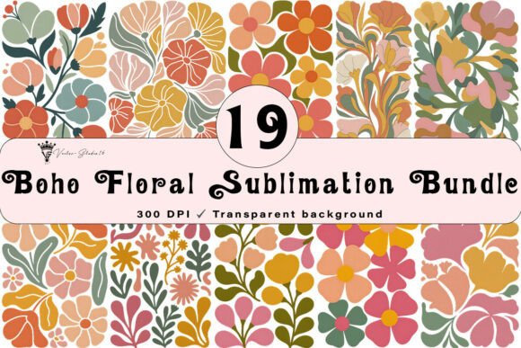 Download Boho Floral Sublimation PNG Bundle - Png bundle Collection