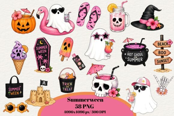 Download Summerween PNG Bundle, Cute Halloween - Premium Resources