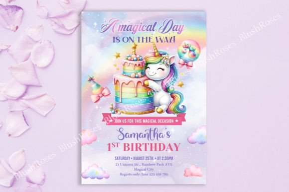 Download Magical Rainbow Unicorn Birthday Invite - Premium Resources